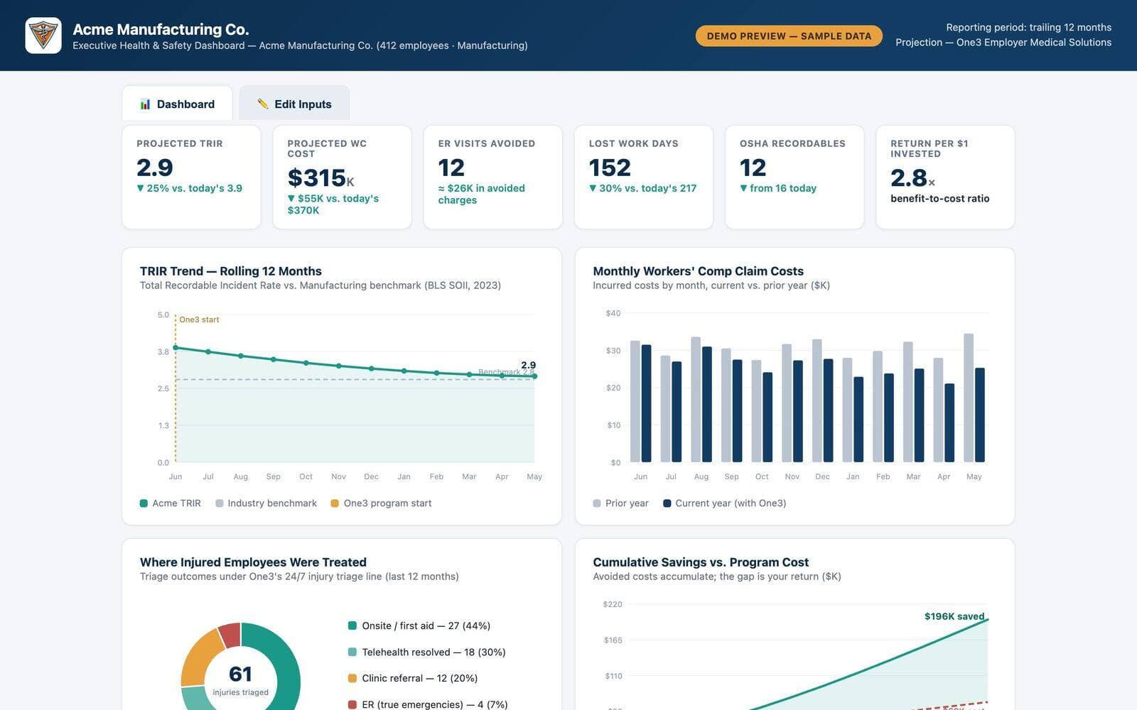 Executive dashboard screenshot